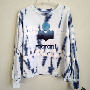 Isabel Marant Etoile Women’s Sweatshirt Blue White Tie Dye 42